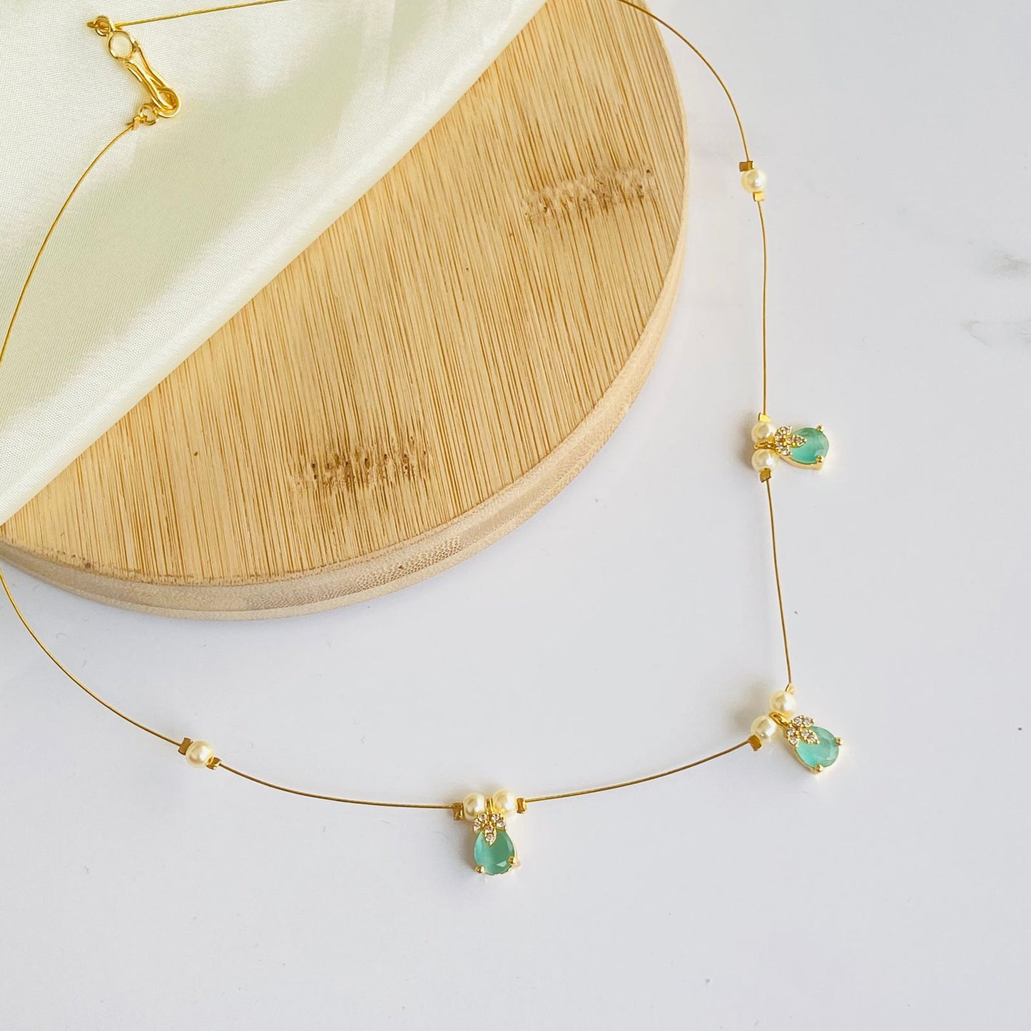 Turquoise Abha Invisible Chain Choker Necklace