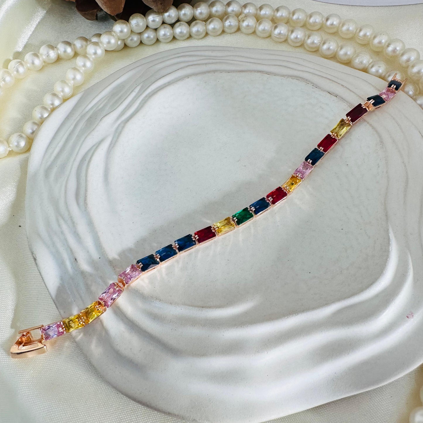 Multi Square Tennis Bracelet
