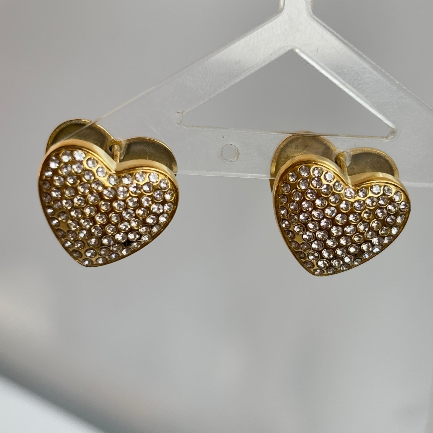 Heart Studded reversible Hoops