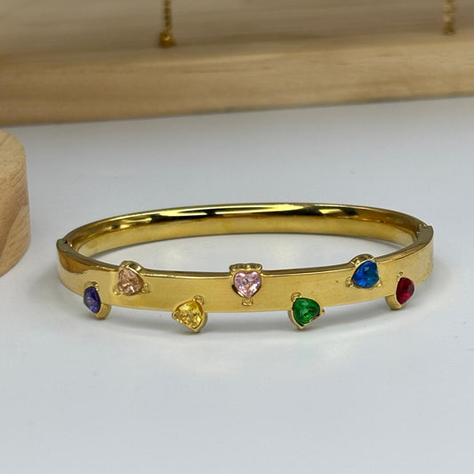 Multi Colored Heartline Bracelet
