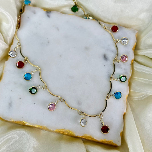 Multicolour Stud Necklace