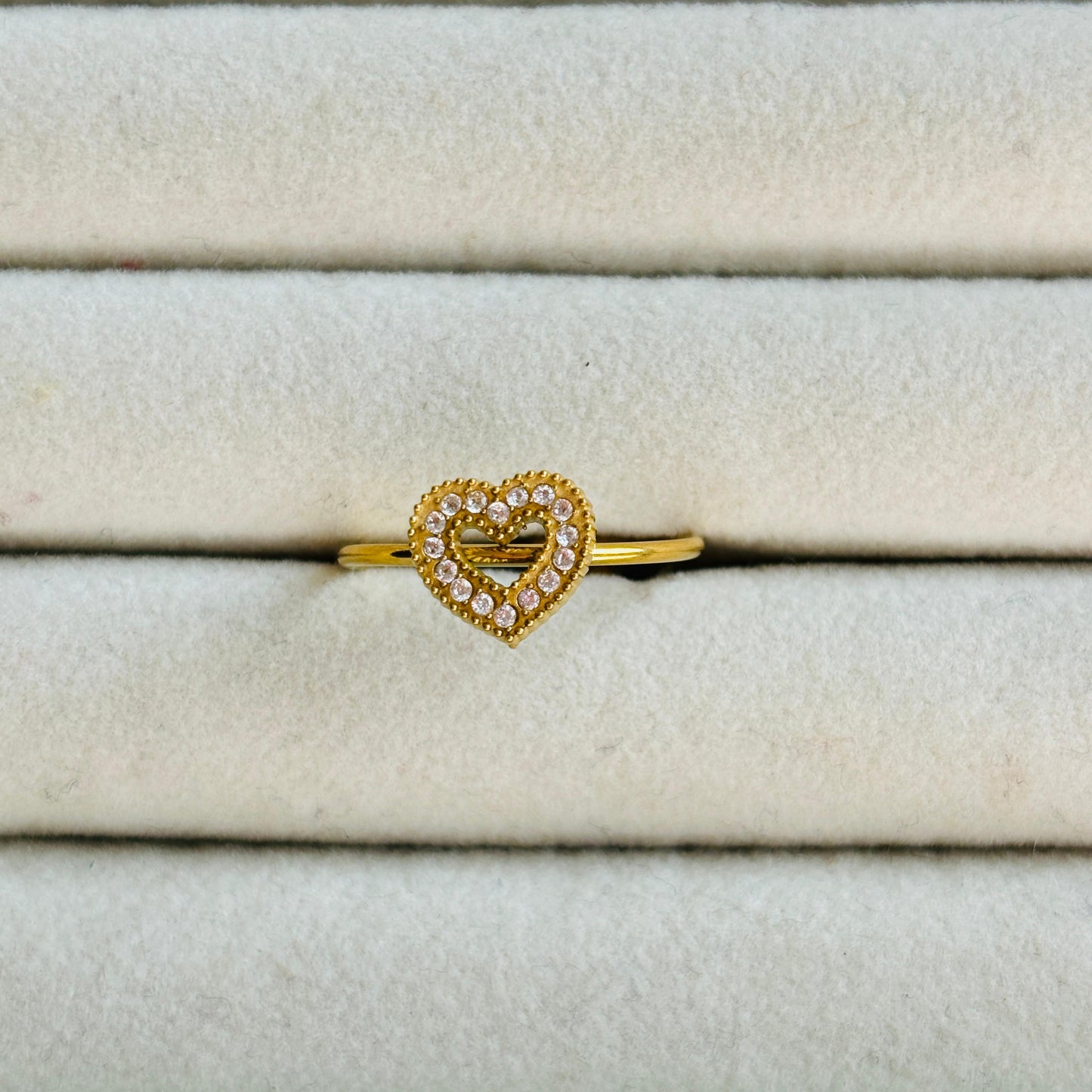 White Heart Ring