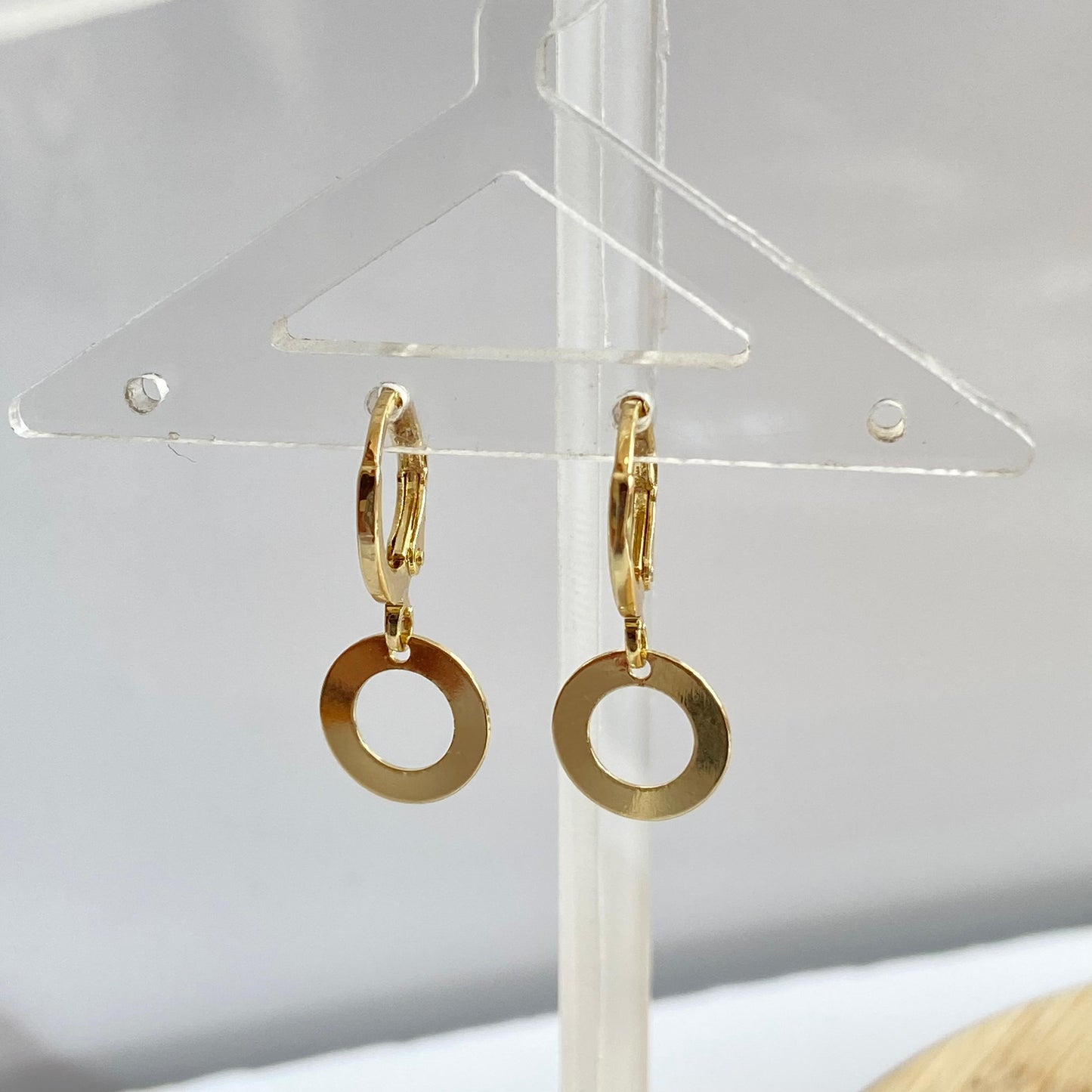 Round Hollow Huggies Earrings
