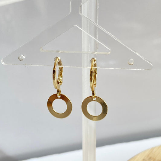Round Hollow Huggies Earrings