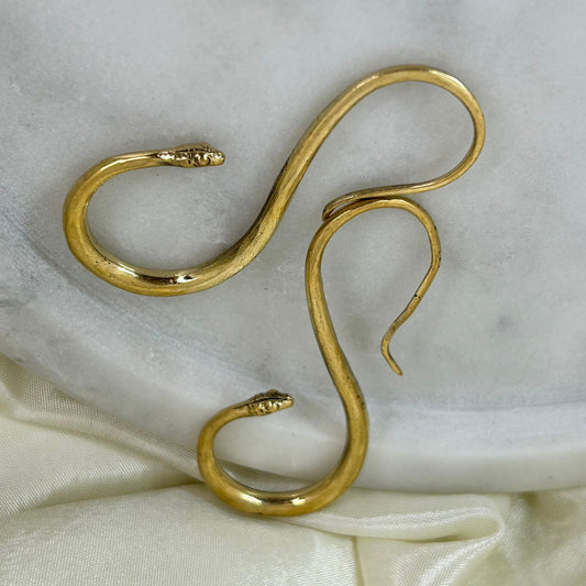 Twisted Snake Hanging Earrings( Gold)