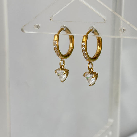 Bling Heart Earrings