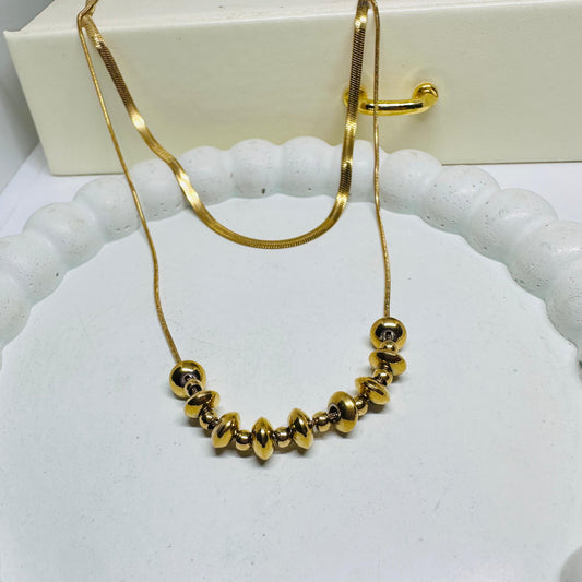 Snake Bead Layered Necklace