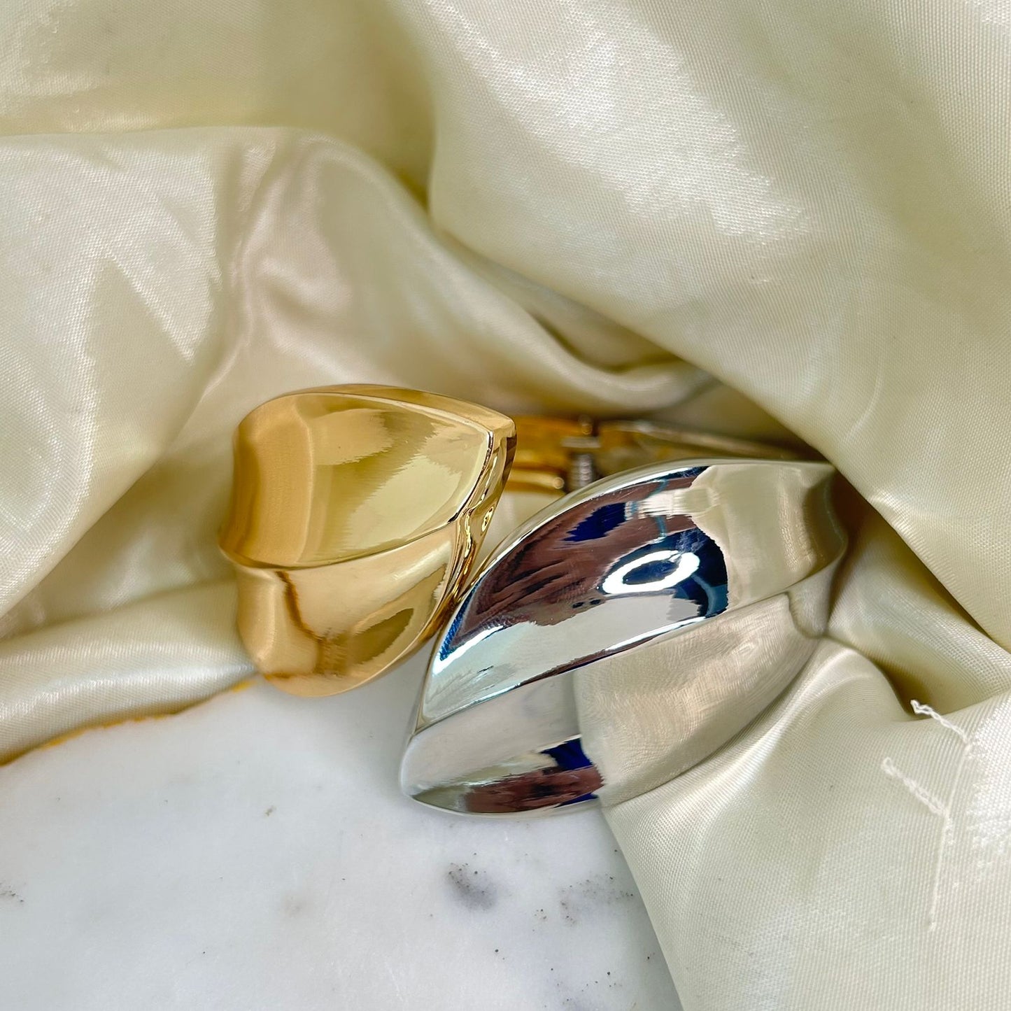 Dual Tone Lotus Luxe Bracelet