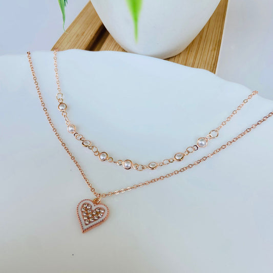Pearl Heart Studded Necklace