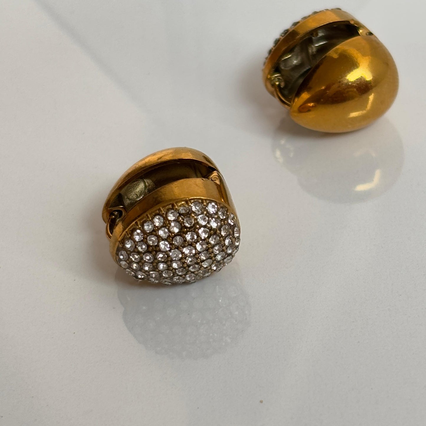 Almond Studded Reversible Hoops