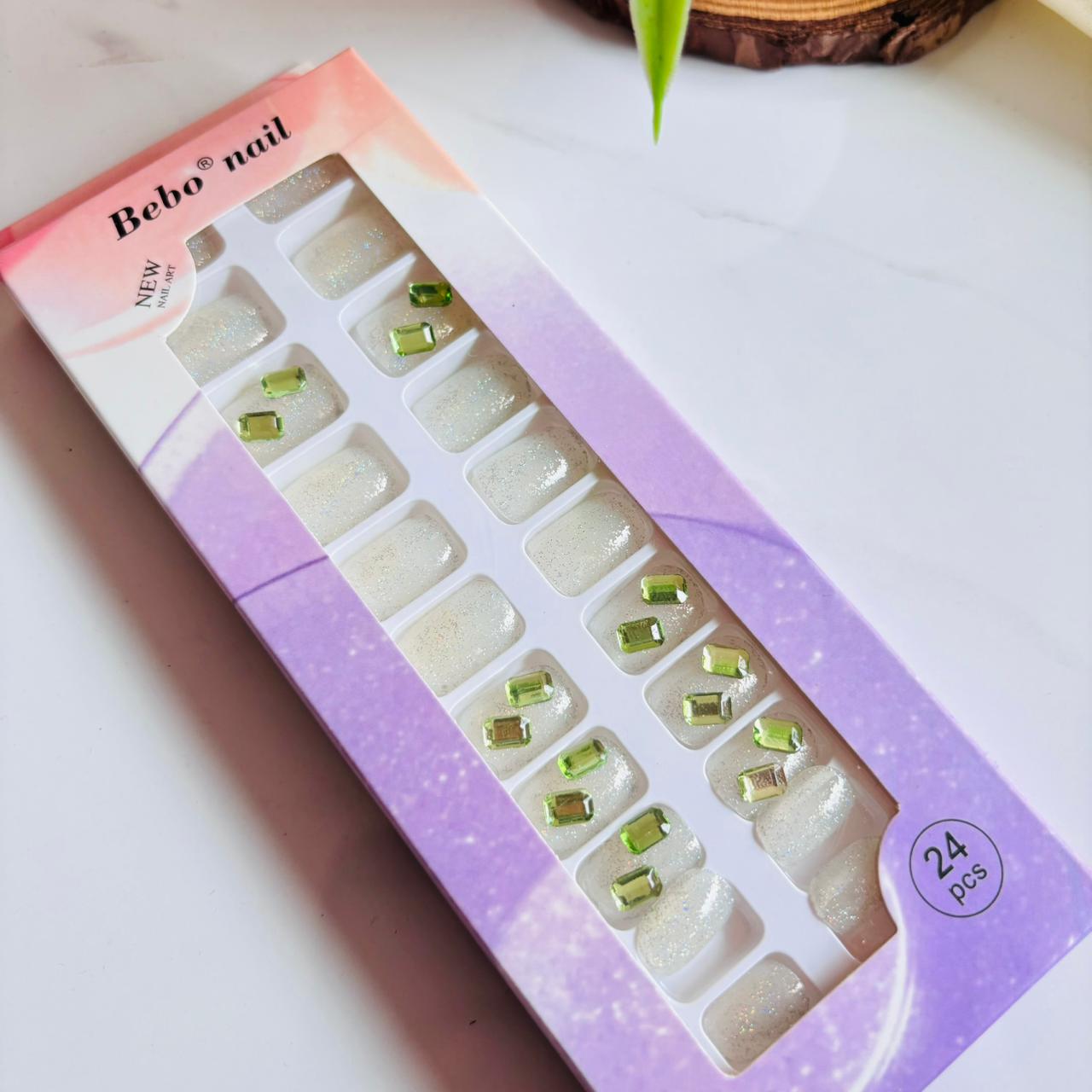 009 Embellished Gel Stick On Nails (Pack of24)