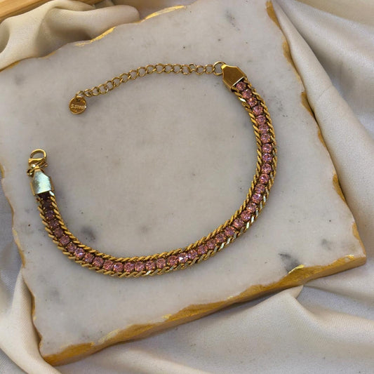 Selene Pink Chain Bracelet