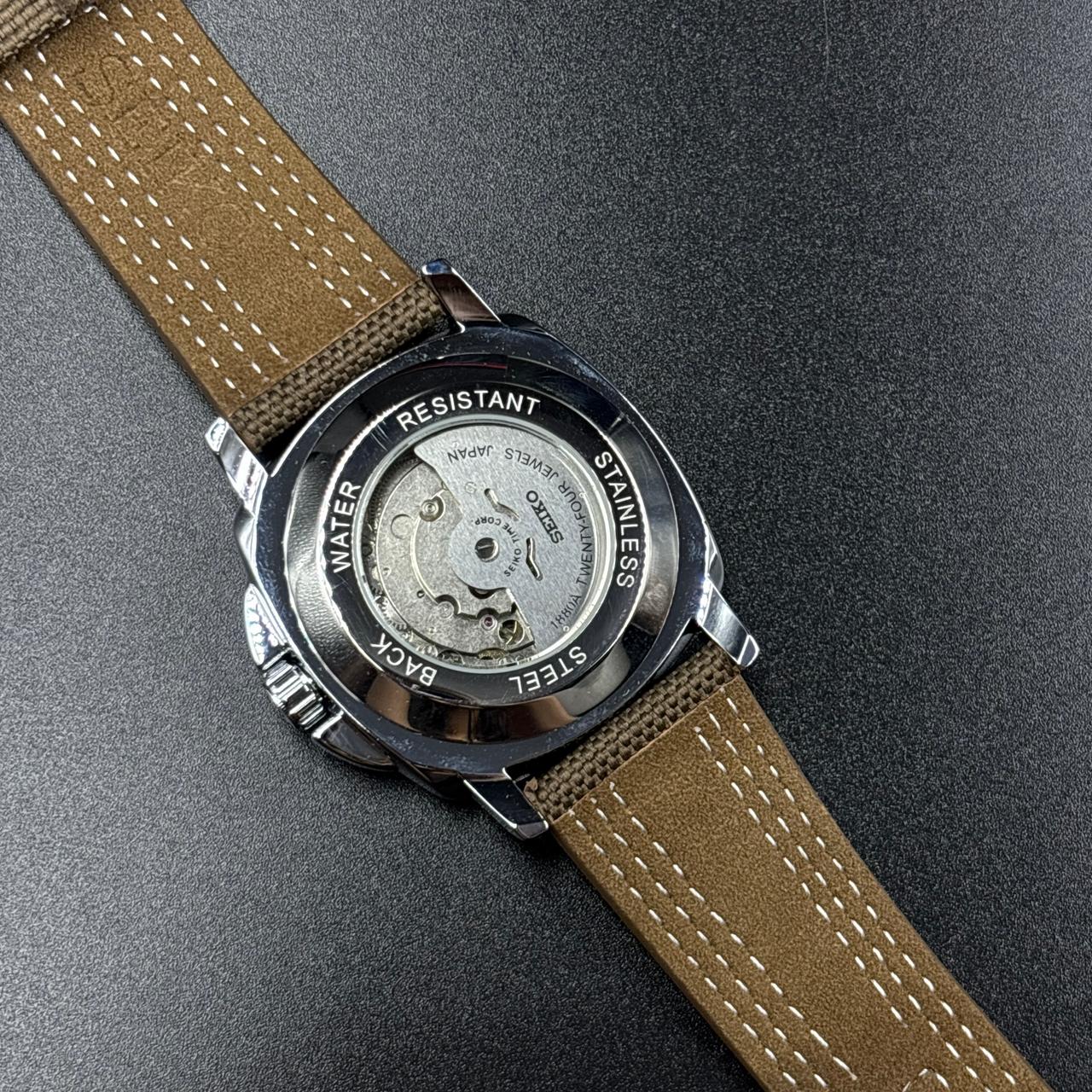 Seiko Brown Canvas Strap Watch