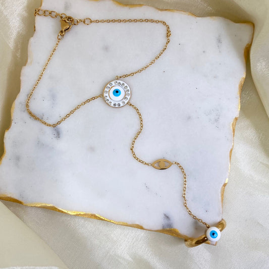 Evil Eye Dainty Hand Chain