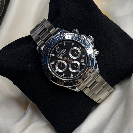 Rol-lex Silver Chronograph Watch