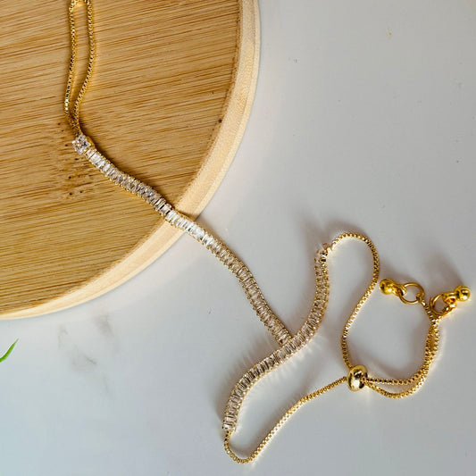 Clara Tennis Hand Chain ( Gold)