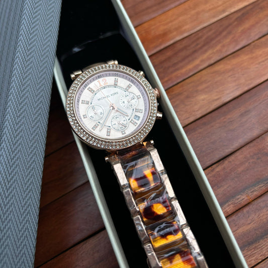 MK Animal Print Strap Watch