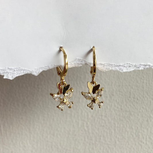 Butterfly Bling Huggies Earrings