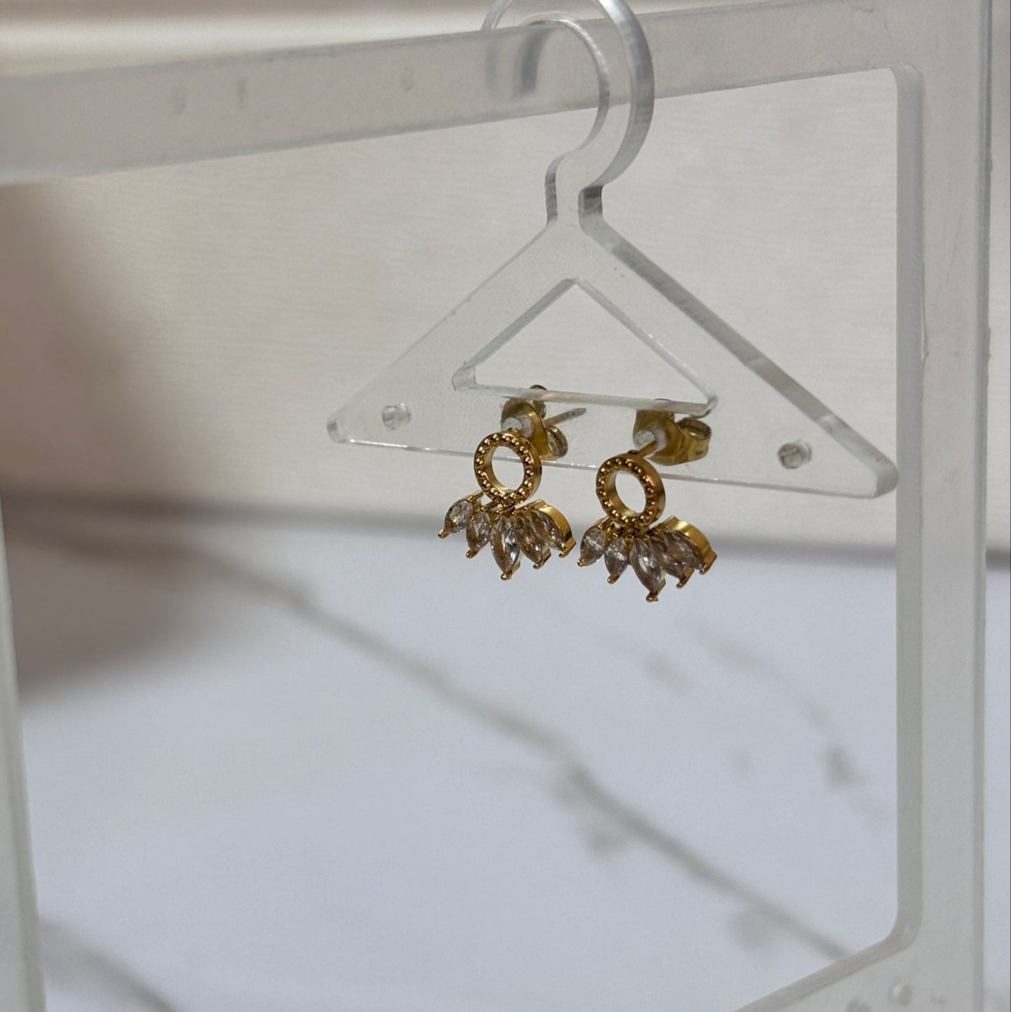 White Palasa Earrings •