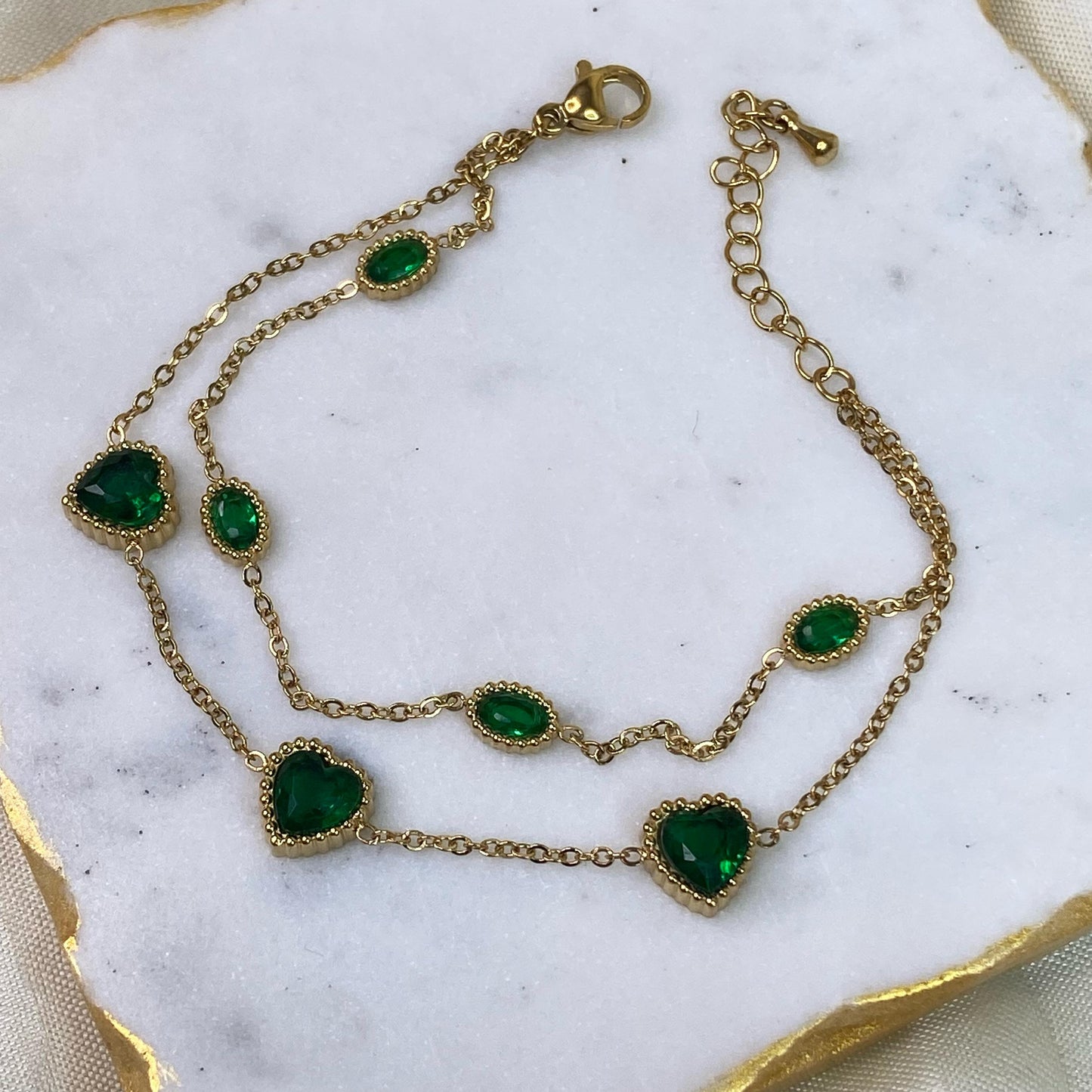 Linea Emerald Layered Bracelet