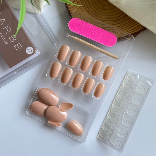 Peachy Gel Stick on Nails ( 24 nails)