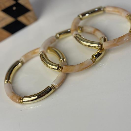 Frothy Brownie Bamboo Stretchable Bracelets (Stack of 3)