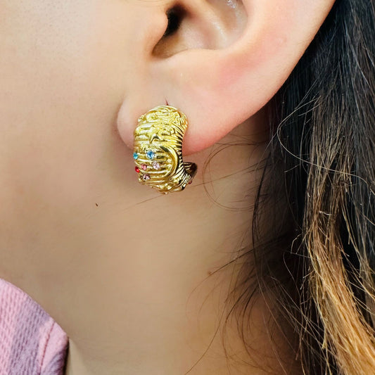 Multi Stone Embelished Hoops