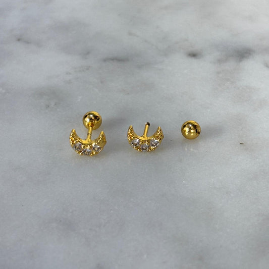 Moon Flatback Earrings