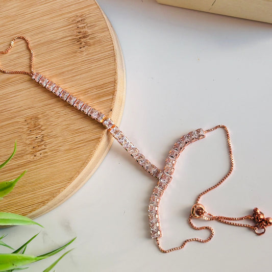 Clara Tennis Hand Chain ( Rose Gold)