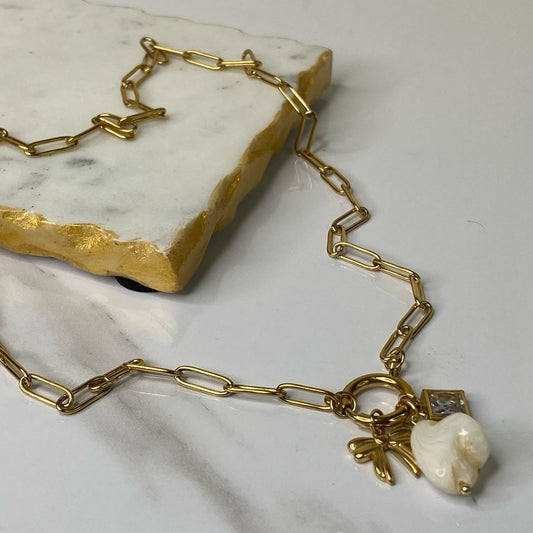 Bow Beach Charm Necklace