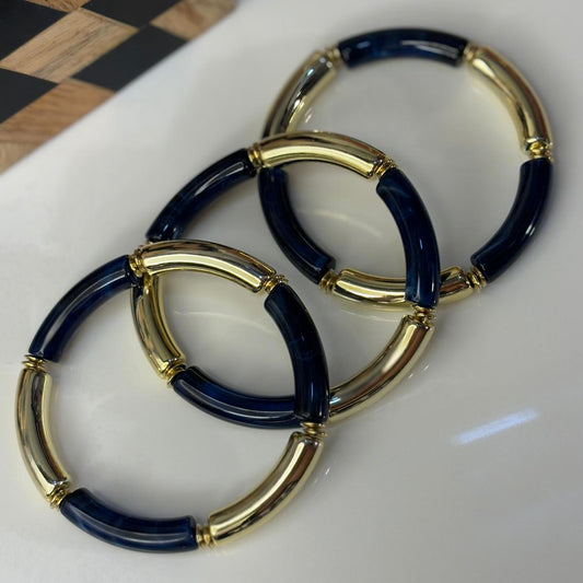 Inky Bamboo Stretchable Bracelets (Stack of 3)