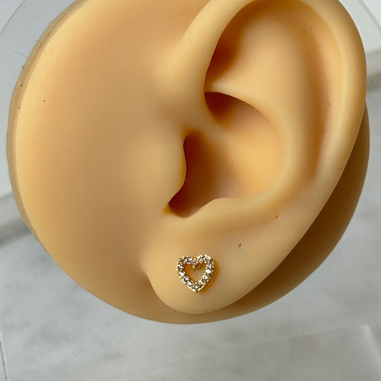 Hollow Heart Flatback Earrings