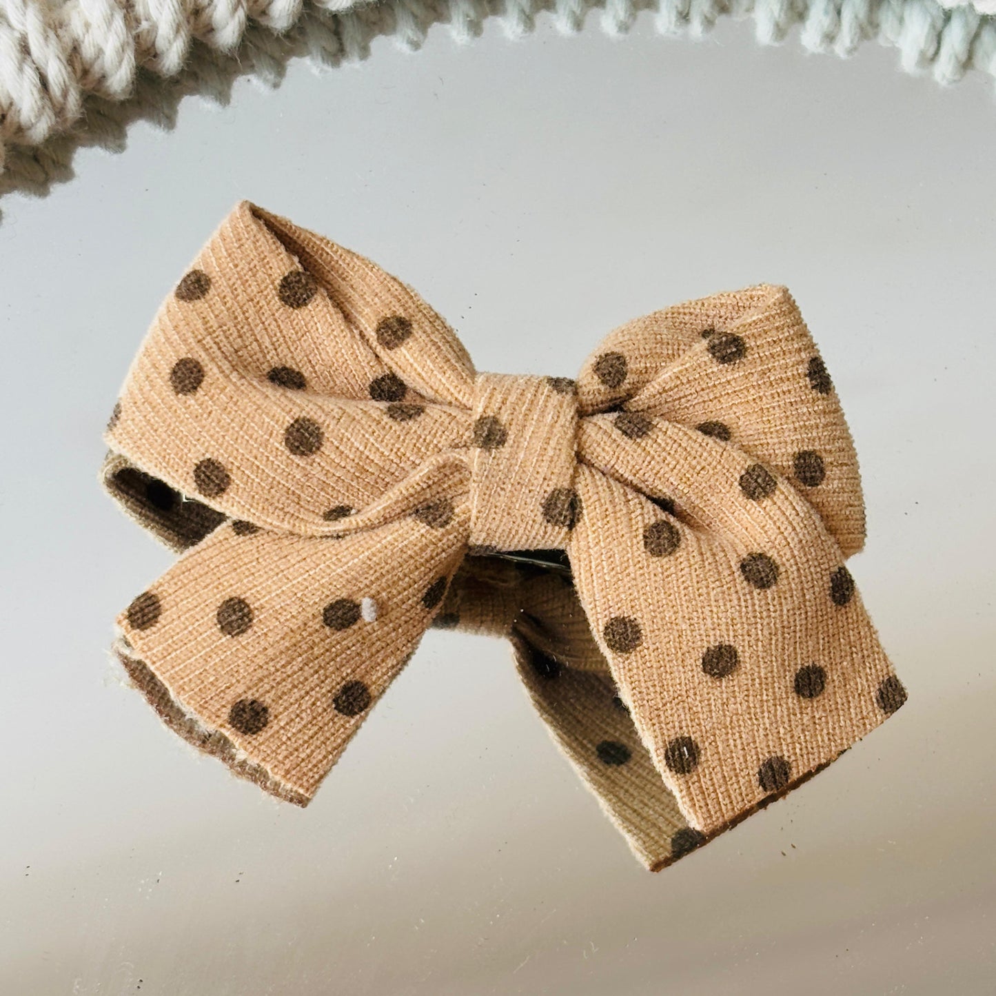 Small Polka Dot Bow Clip
