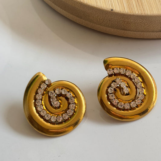 Premium Snail Rhinestones Earrings