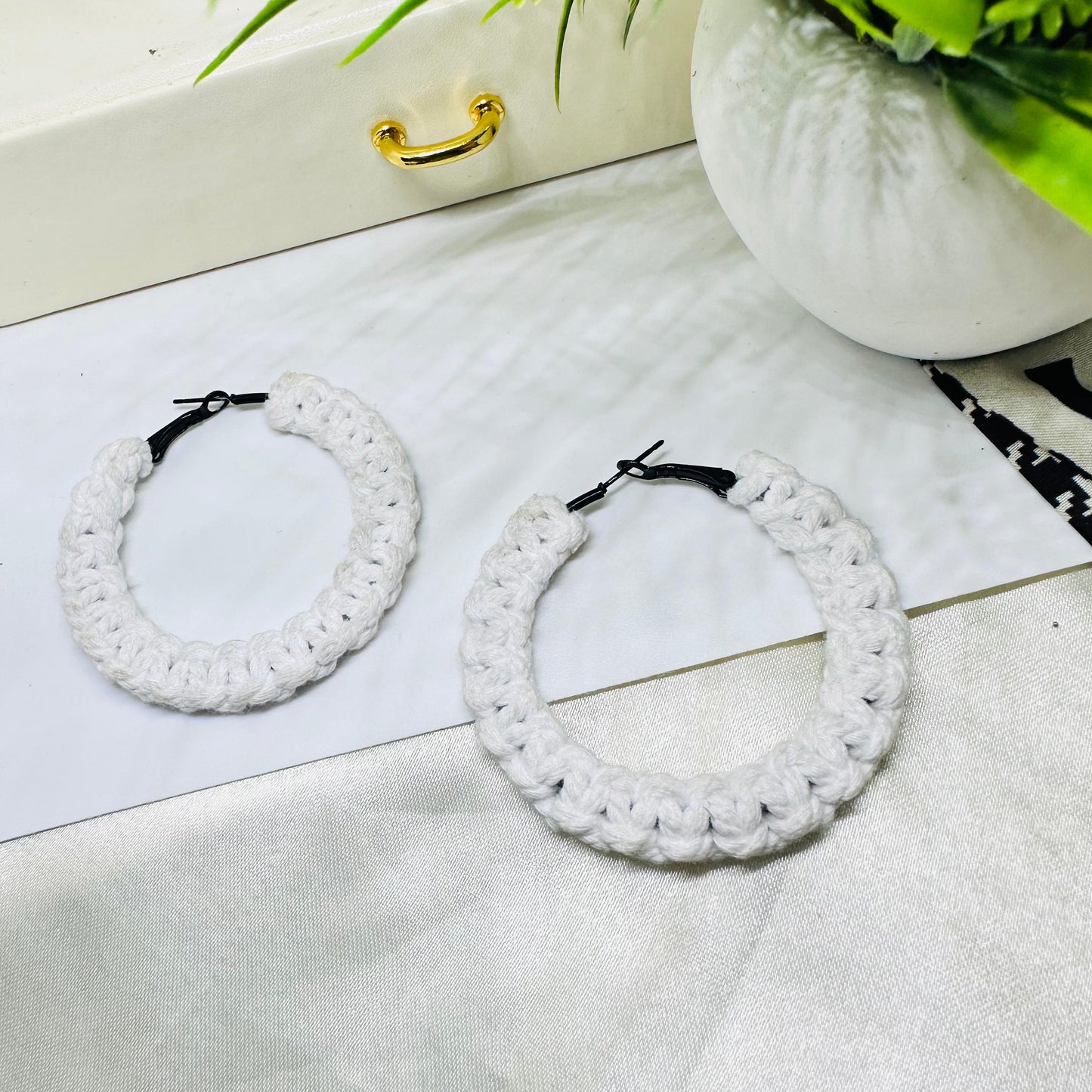 White Macrame Hoop