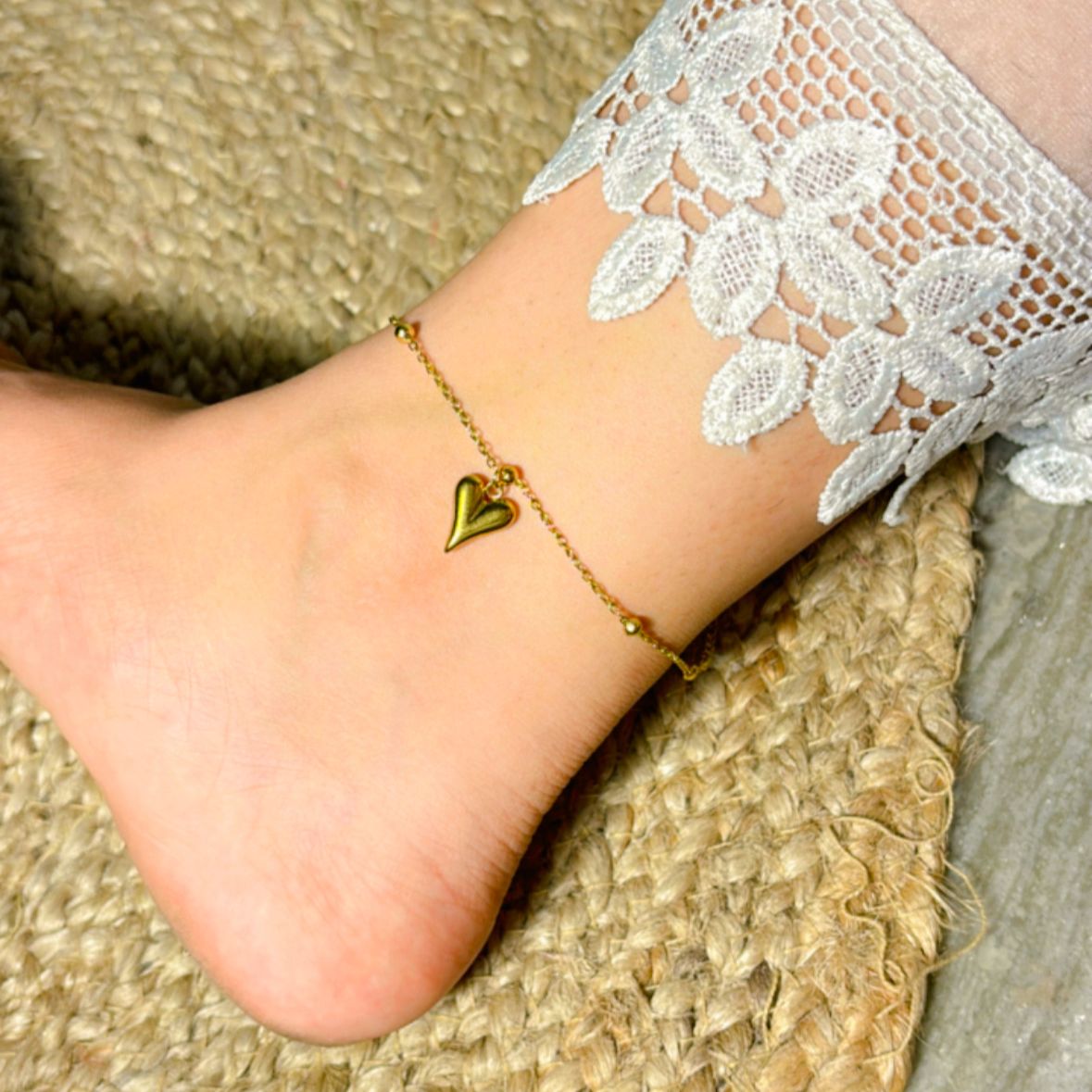 Heart Ball Anklet