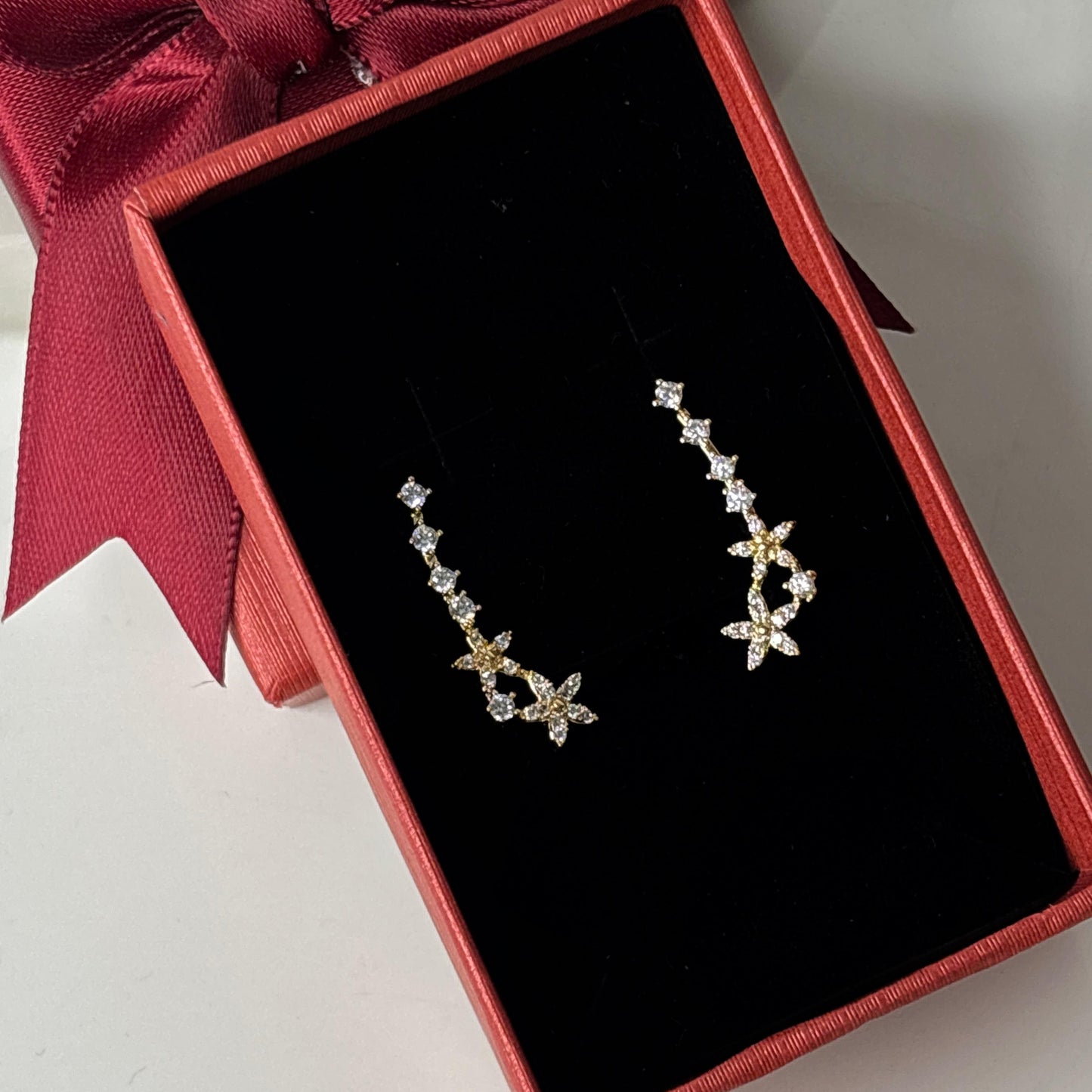 Starlit Climber Gold Earrings
