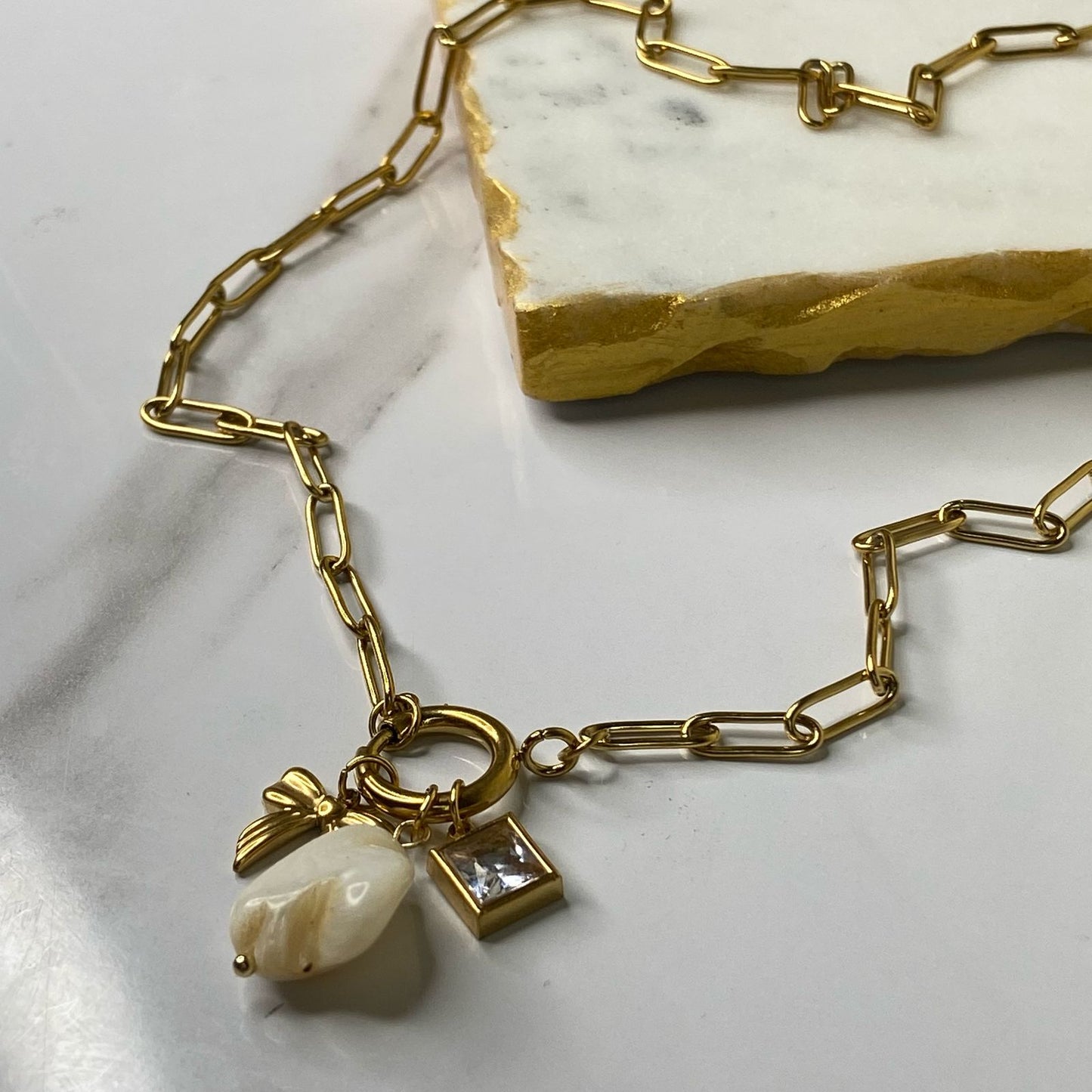 Bow Beach Charm Necklace