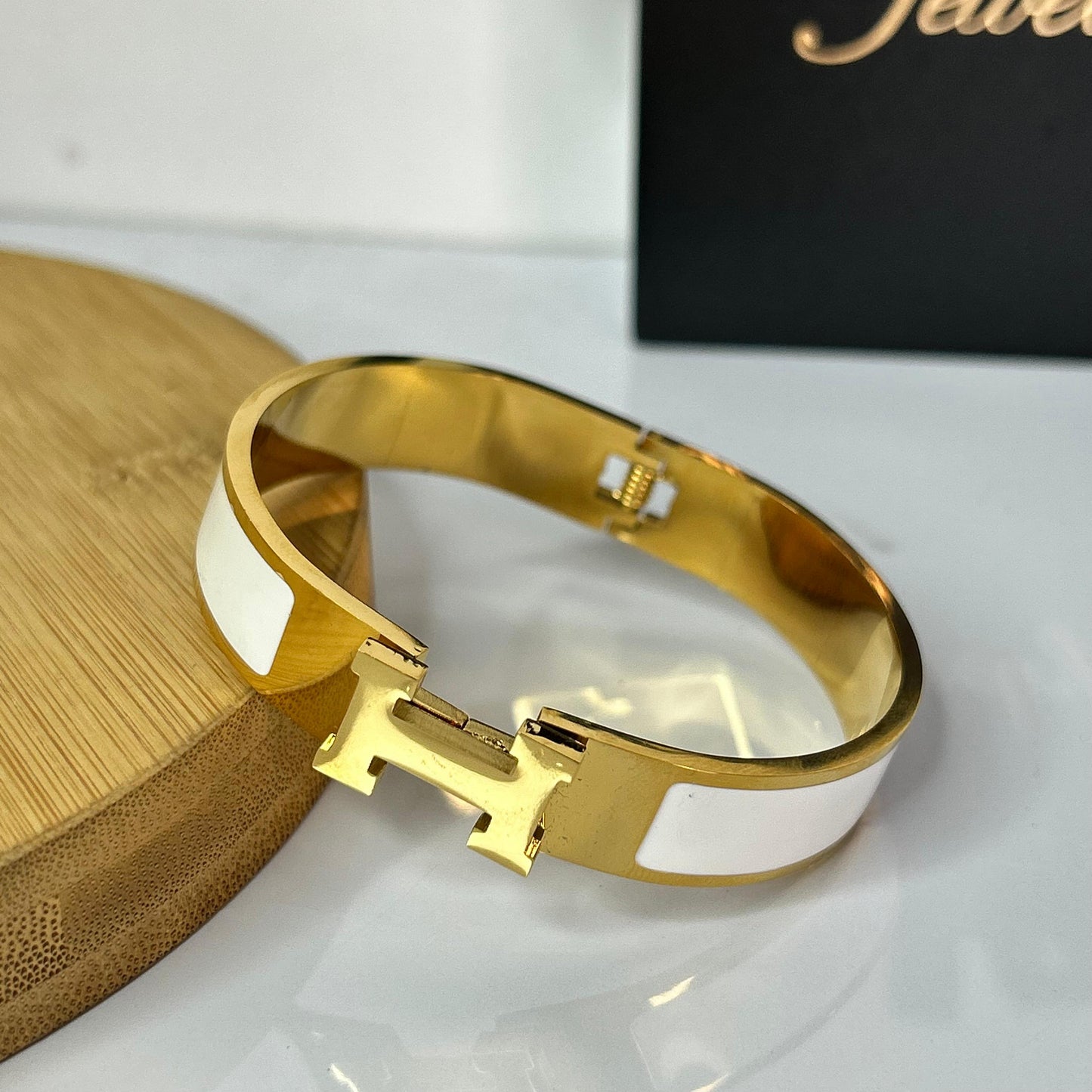 H White Cuff Bracelet