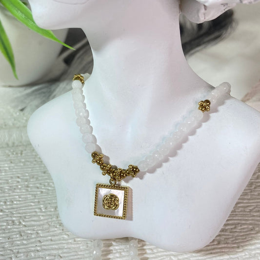 White Rose Multipurpose Necklace