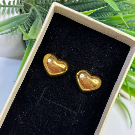Ball Heart Stud Earrings
