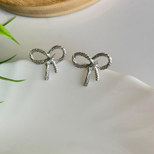 Bow Little Silver Stud Earrings