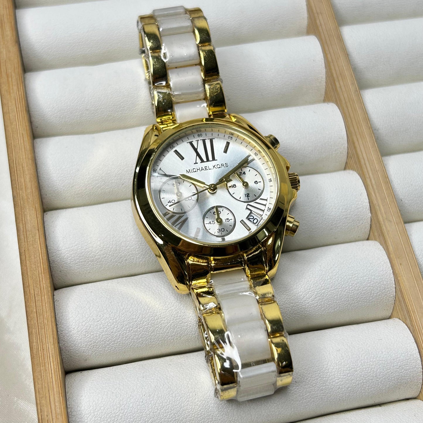 MK White Resin Strap Watch