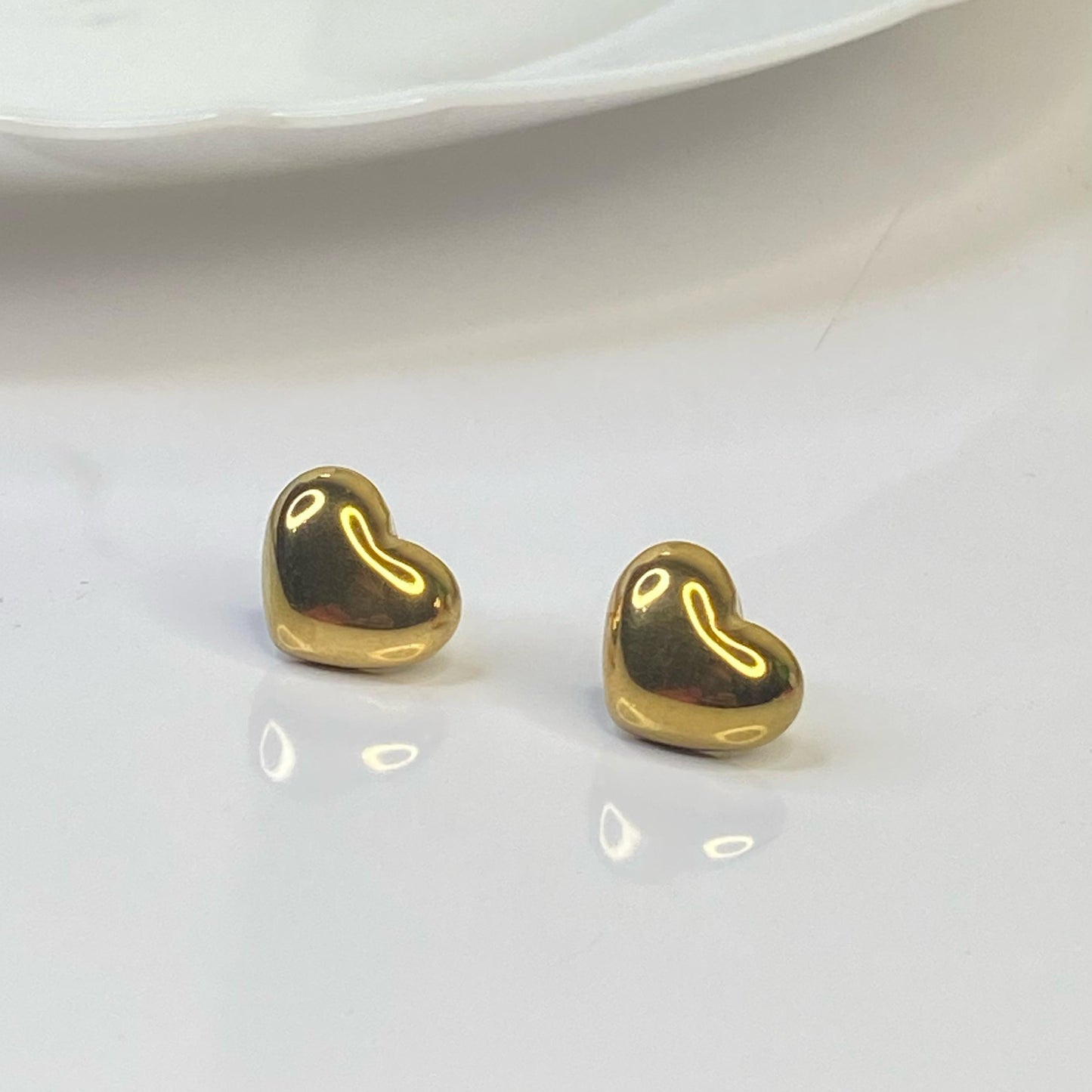 Ball Heart Stud Earrings