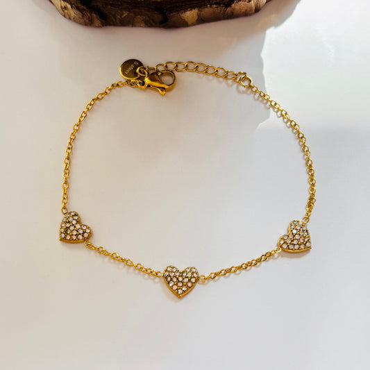 White Lara Heart Bracelet