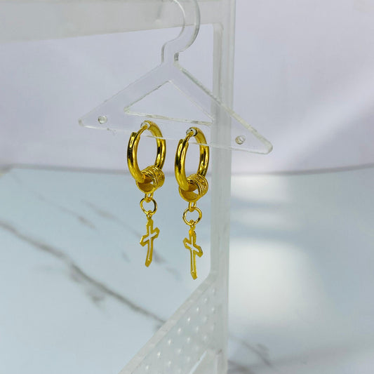 Mary Detachable Cross Hoops