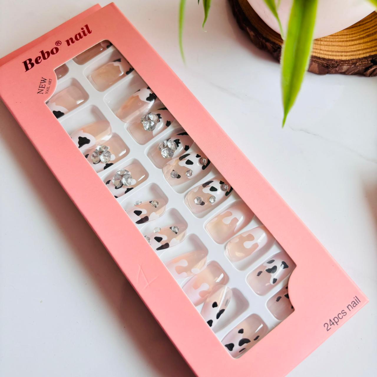 003 Embellished Gel Stick On Nails (Pack of24)