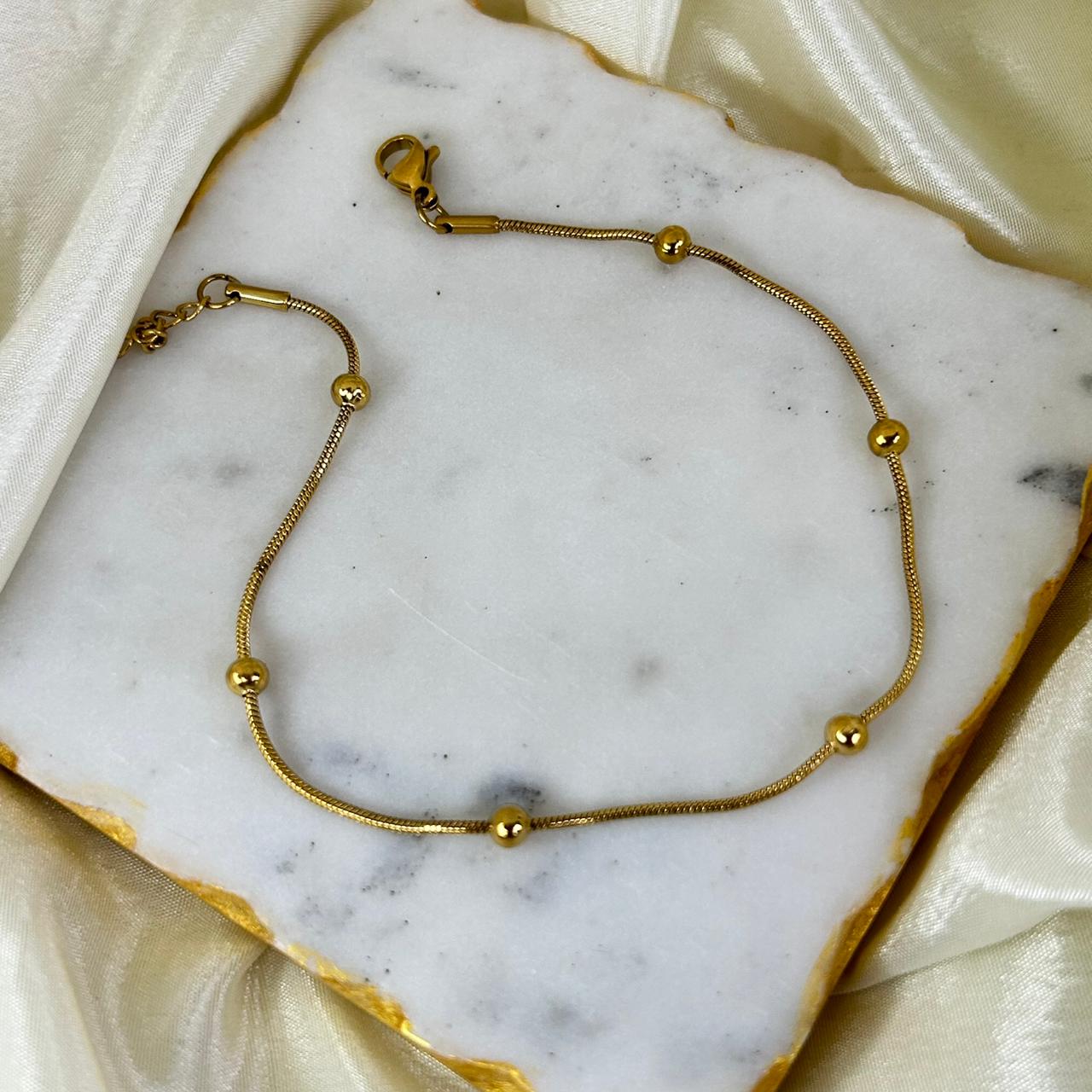Gold Bead Anklet