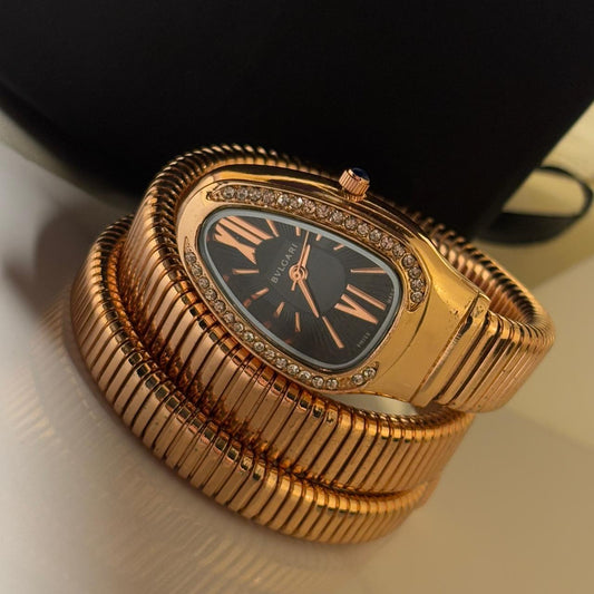 Bvlgari Serpant Watch (Rose Gold - Black)