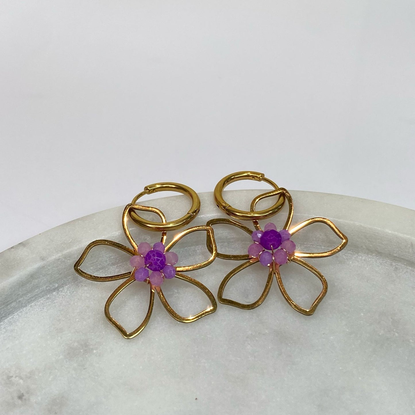 Daisy Earings-purple